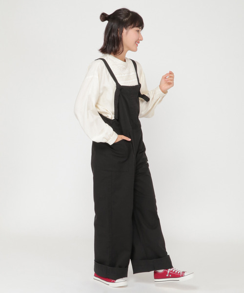 LBC（エルビーシー）の「【ZOZO限定】起毛ツイルフレンチワイドサロペ（サロペット/オーバーオール・レディース・オフホワイト/ブラック・M）」の16枚目の写真