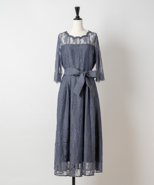 Rewde（ルゥデ）の「総レースロングドレス（1R04-07061）（ドレス・レディース・ダークグリーン/ブラック/スモークピンク/ダークブルー・M）」の3枚目の写真