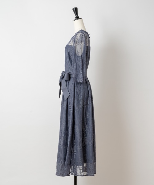 Rewde（ルゥデ）の「総レースロングドレス（1R04-07061）（ドレス・レディース・ダークグリーン/ブラック/スモークピンク/ダークブルー・M）」の7枚目の写真