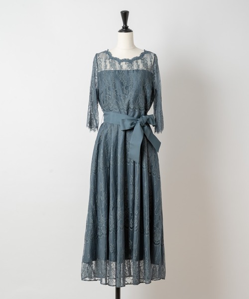 Rewde（ルゥデ）の「総レースロングドレス（1R04-07061）（ドレス・レディース・ダークグリーン/ブラック/スモークピンク/ダークブルー・M）」の19枚目の写真