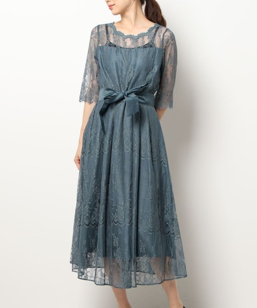 Rewde（ルゥデ）の「総レースロングドレス（1R04-07061）（ドレス・レディース・ダークグリーン/ブラック/スモークピンク/ダークブルー・M）」の21枚目の写真