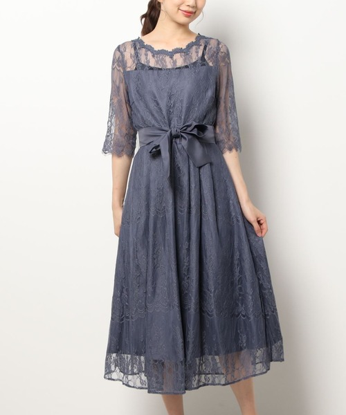 Rewde（ルゥデ）の「総レースロングドレス（1R04-07061）（ドレス・レディース・ダークグリーン/ブラック/スモークピンク/ダークブルー・M）」の22枚目の写真