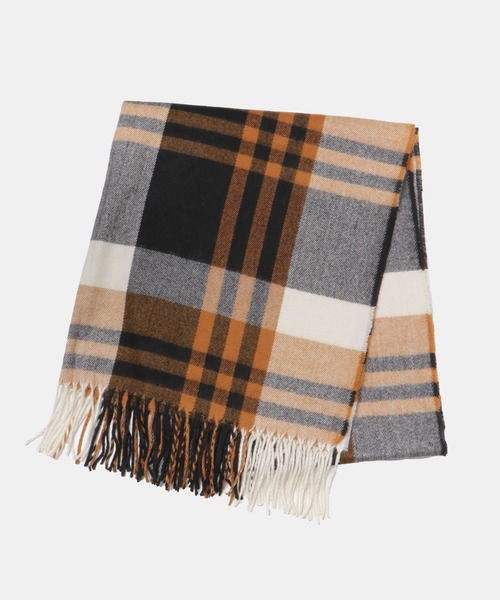 SENSE OF PLACE by URBAN RESEARCH（センスオブプレイスバイアーバンリサーチ）の「チェック大判ストール（マフラー・レディース・ベージュ/オレンジ/オフホワイト/グレー/モカ・ONE）」の17枚目の写真