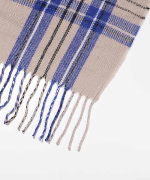 SENSE OF PLACE by URBAN RESEARCH（センスオブプレイスバイアーバンリサーチ）の「チェック大判ストール（マフラー・レディース・ベージュ/オレンジ/オフホワイト/グレー/モカ・ONE）」の21枚目の写真