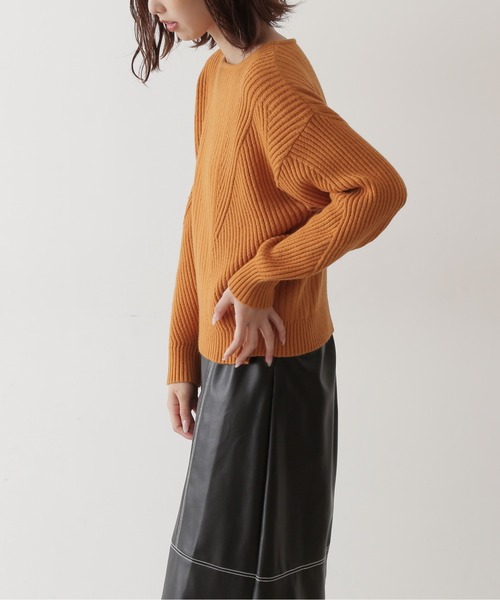 FREE'S MART（フリーズマート）の「◆パネルリブボートネックニット（ニット/セーター・レディース・ブラウン/パープル/オレンジ/ホワイト・FREE）」の10枚目の写真