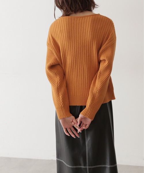 FREE'S MART（フリーズマート）の「◆パネルリブボートネックニット（ニット/セーター・レディース・ブラウン/パープル/オレンジ/ホワイト・FREE）」の12枚目の写真