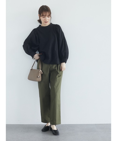 Green Parks(グリーンパークス)の「2タックトラウザーパンツ*(その他パンツ・レディース・カーキ/ベージュ/ネイビー・S/M/L)」の4枚目の写真