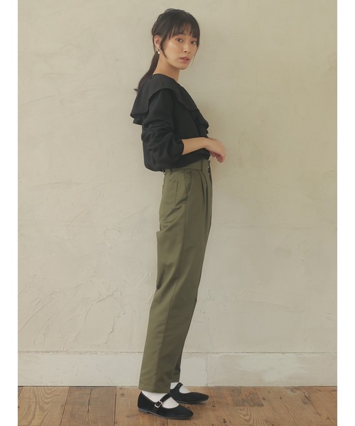 Green Parks(グリーンパークス)の「2タックトラウザーパンツ*(その他パンツ・レディース・カーキ/ベージュ/ネイビー・S/M/L)」の18枚目の写真