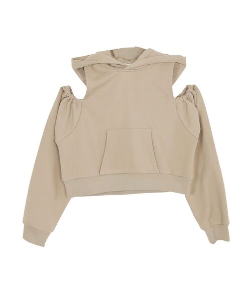 GYDA（ジェイダ）の「ショルダーオープン レースアップデザインフーディー（パーカー・レディース・オフホワイト/ブラック/ベージュ・FREE）」の19枚目の写真