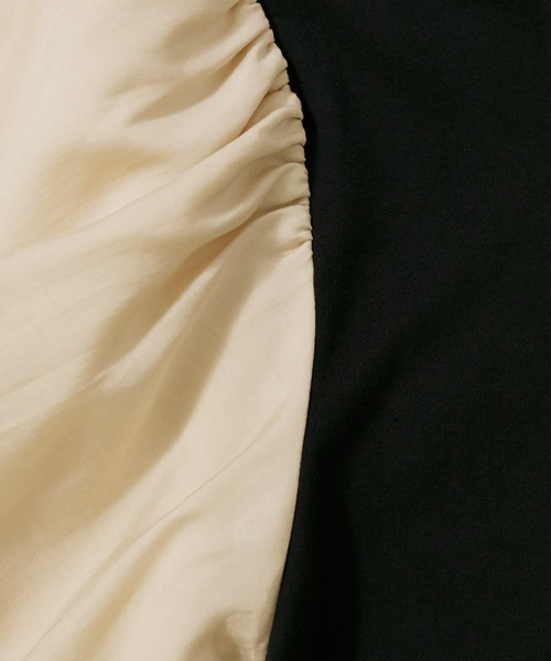 ROPE'（ロペ）の「【WEB限定】シアーボリュームスリーブナロージャージワンピース（ワンピース・レディース・ブラック/ダークブラウン・38）」の14枚目の写真