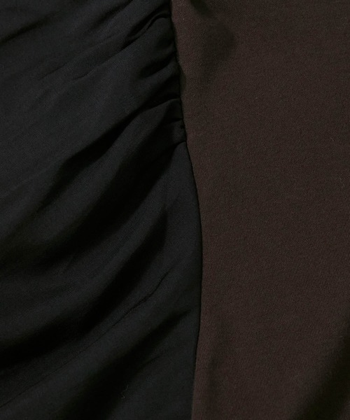 ROPE'（ロペ）の「【WEB限定】シアーボリュームスリーブナロージャージワンピース（ワンピース・レディース・ブラック/ダークブラウン・38）」の15枚目の写真