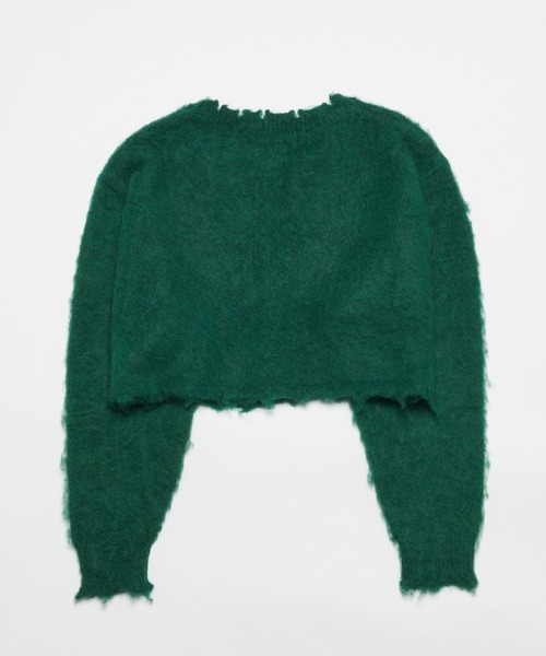 WHO'S WHO gallery（フーズフーギャラリー）の「ブラッシュニットカーデ（カーディガン/ボレロ・レディース・ブラック/ダークグリーン/レッド/ピンク/グリーン/マスタード・FREE）」の18枚目の写真