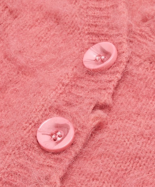 WHO'S WHO gallery（フーズフーギャラリー）の「ブラッシュニットカーデ（カーディガン/ボレロ・レディース・ブラック/ダークグリーン/レッド/ピンク/グリーン/マスタード・FREE）」の19枚目の写真