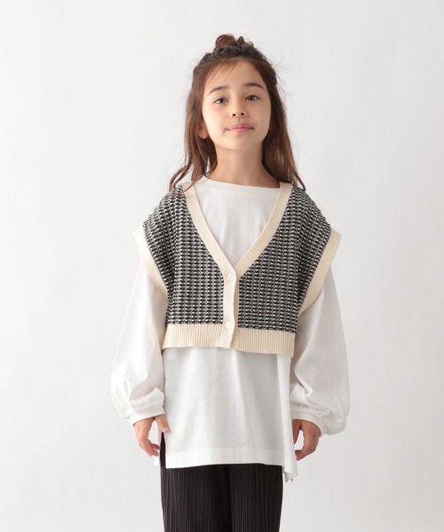 GLOBAL WORK(グローバルワーク)の「【キッズ】ベストセットカットプルオーバー長袖/218298(Tシャツ/カットソー・キッズ・アイボリー/ブラック・130cm/120cm/150cm/140cm/160cm/110cm/100cm)」の2枚目の写真