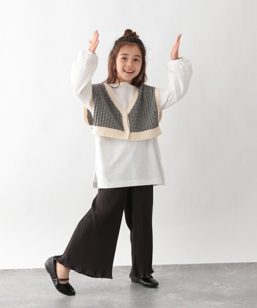 GLOBAL WORK(グローバルワーク)の「【キッズ】ベストセットカットプルオーバー長袖/218298(Tシャツ/カットソー・キッズ・アイボリー/ブラック・130cm/120cm/150cm/140cm/160cm/110cm/100cm)」の4枚目の写真