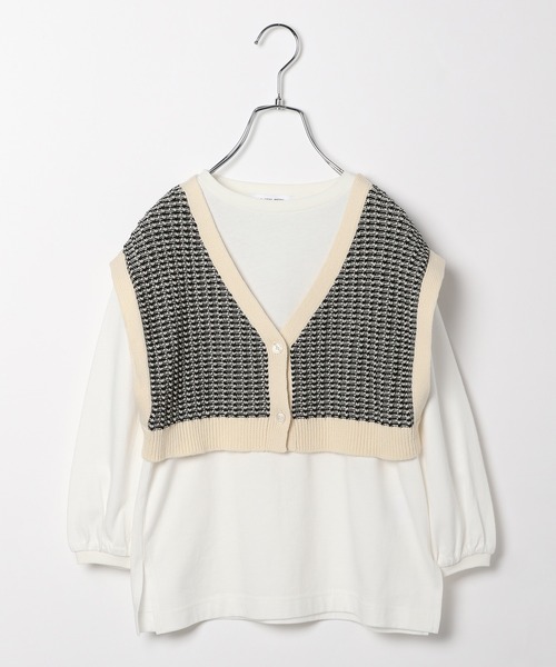 GLOBAL WORK(グローバルワーク)の「【キッズ】ベストセットカットプルオーバー長袖/218298(Tシャツ/カットソー・キッズ・アイボリー/ブラック・130cm/120cm/150cm/140cm/160cm/110cm/100cm)」の7枚目の写真