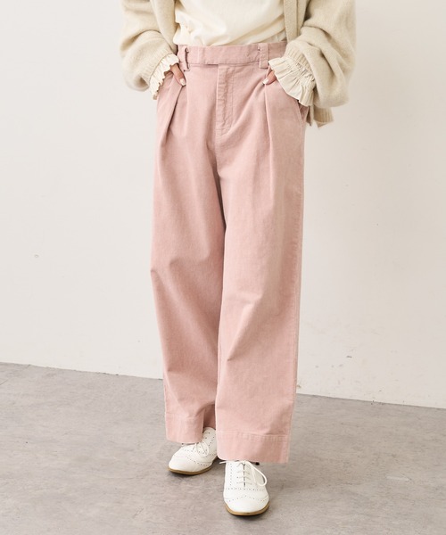 PUAL CE CIN（ピュアルセシン）の「ストレッチコールテンタックパンツ（その他パンツ・レディース・ブラック/ベージュ/ピンク/イエロー/ブルー/アイボリー・FREE）」の6枚目の写真