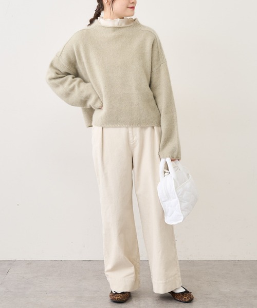 PUAL CE CIN（ピュアルセシン）の「ストレッチコールテンタックパンツ（その他パンツ・レディース・ブラック/ベージュ/ピンク/イエロー/ブルー/アイボリー・FREE）」の2枚目の写真