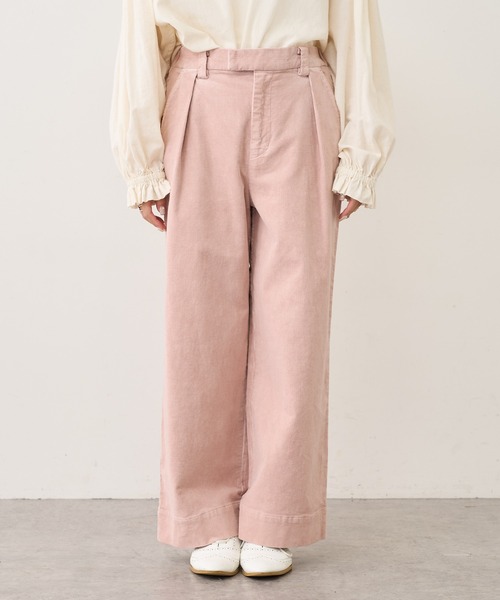 PUAL CE CIN（ピュアルセシン）の「ストレッチコールテンタックパンツ（その他パンツ・レディース・ブラック/ベージュ/ピンク/イエロー/ブルー/アイボリー・FREE）」の12枚目の写真