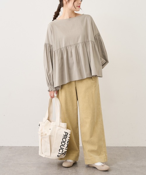 PUAL CE CIN（ピュアルセシン）の「ストレッチコールテンタックパンツ（その他パンツ・レディース・ブラック/ベージュ/ピンク/イエロー/ブルー/アイボリー・FREE）」の20枚目の写真