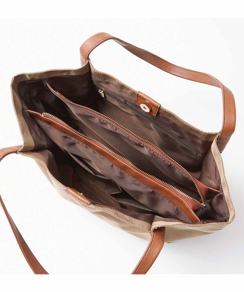 IEDIT（イディット）の「ＩＥＤＩＴ　リサイクルナイロンで作ったちょい旅トートとペイズリー柄エコバッグセット〈キャメルブラウン〉（トートバッグ・レディース・ブラウン系その他・ONE SIZE）」の2枚目の写真