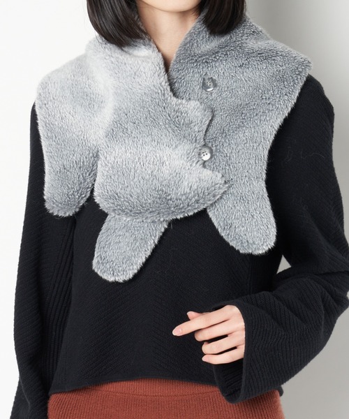 Fil Daraignee(フィルダレニエ)の「Fil Daraignee/cat herisson(ストール/ショール・レディース・グレー・FREE)」の7枚目の写真