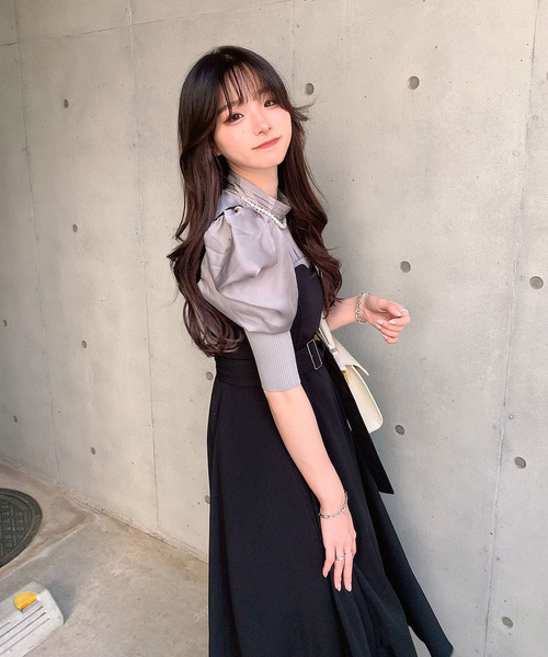 titty&Co. PETIT by poyo(ティティーアンドコープティバイポヨ)の「【ファッションインフルエンサーPOYO×titty&Co.PETIT】フレアミディジャンスカ(ジャンパースカート・レディース・ブラック・FREE)」の7枚目の写真