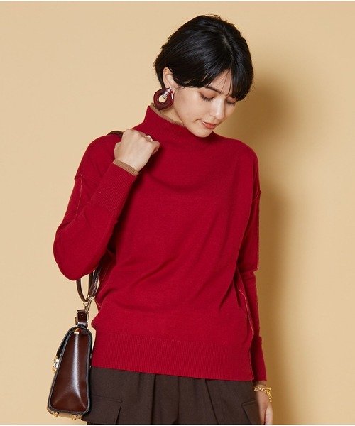 レイヤードタートルニット