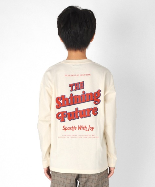 GLAZOS（グラソス）の「ミドルウエイト天竺・USAコットンドロップショルダーレトロロゴバックプリント長袖Tシャツ（Tシャツ/カットソー・キッズ・サックスブルー/チャコールグレー/グリーン/アイボリー・160cm/140cm/130cm/170cm/150cm）」の8枚目の写真