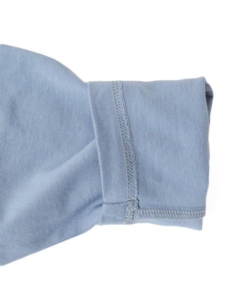 GLAZOS（グラソス）の「ミドルウエイト天竺・USAコットンドロップショルダーレトロロゴバックプリント長袖Tシャツ（Tシャツ/カットソー・キッズ・サックスブルー/チャコールグレー/グリーン/アイボリー・160cm/140cm/130cm/170cm/150cm）」の12枚目の写真