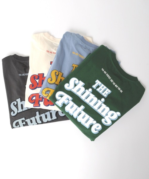 GLAZOS（グラソス）の「ミドルウエイト天竺・USAコットンドロップショルダーレトロロゴバックプリント長袖Tシャツ（Tシャツ/カットソー・キッズ・サックスブルー/チャコールグレー/グリーン/アイボリー・160cm/140cm/130cm/170cm/150cm）」の16枚目の写真