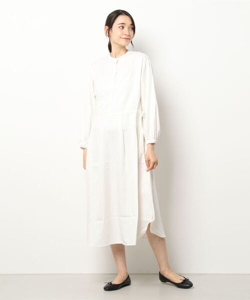 Samansa Mos2 blue（サマンサモスモスブルー）の「サイドリボンシャツワンピース（シャツワンピース・レディース・ベージュ/グレー/オフホワイト・ﾌﾘ-）」の7枚目の写真