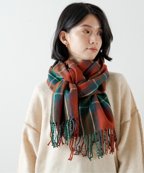 ANGIE（アンジー）の「チェック柄マフラー（マフラー・レディース・ブラウン/レッド/ブルー/グリーン・FREE）」の20枚目の写真