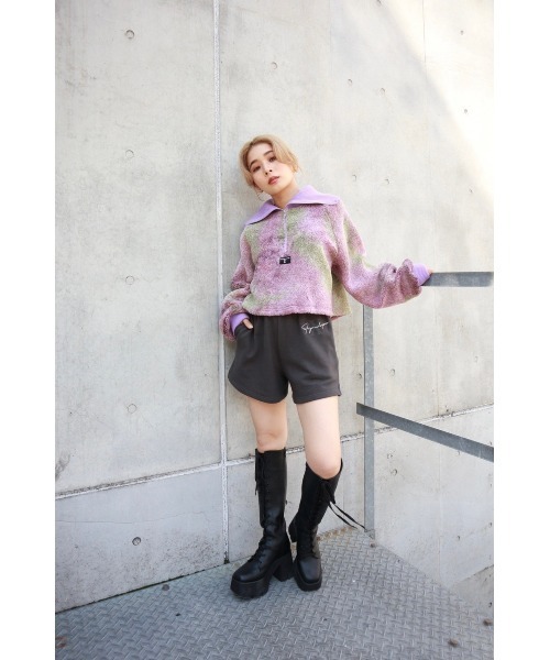 FIG&VIPER（フィグアンドバイパー）の「タイダイ ボアZIPショートPO（その他トップス・レディース・グレー/パープル・FREE）」の17枚目の写真