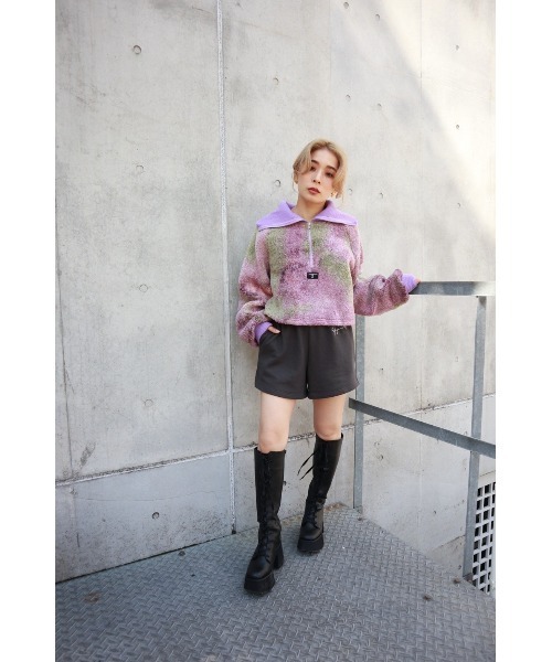 FIG&VIPER（フィグアンドバイパー）の「タイダイ ボアZIPショートPO（その他トップス・レディース・グレー/パープル・FREE）」の18枚目の写真
