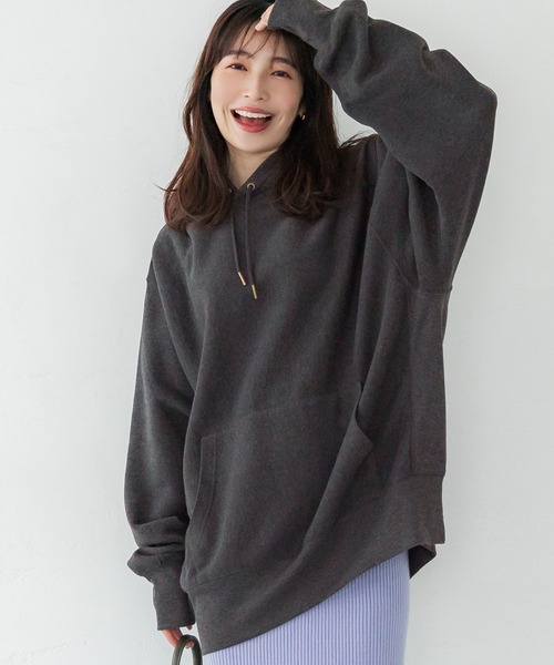 coca（coca）（コカ）の「ふわり～オーバーサイズフーディー（その他トップス・レディース・ブラック/グレー/アイボリー/チャコール/オレンジ・M/L）」の5枚目の写真