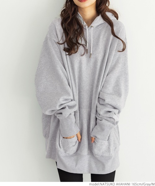 coca（coca）（コカ）の「ふわり～オーバーサイズフーディー（その他トップス・レディース・ブラック/グレー/アイボリー/チャコール/オレンジ・M/L）」の8枚目の写真