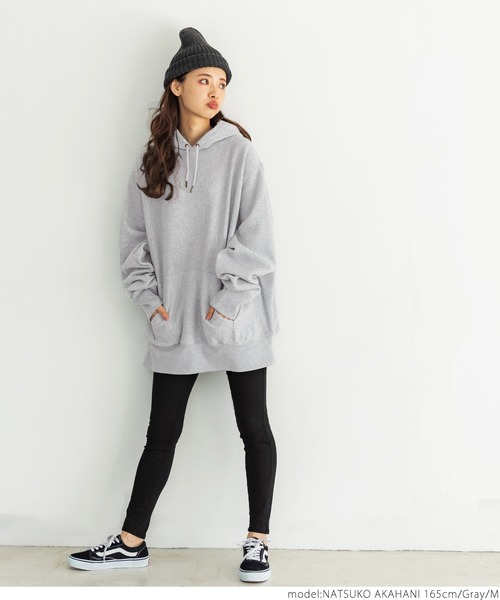 coca（coca）（コカ）の「ふわり～オーバーサイズフーディー（その他トップス・レディース・ブラック/グレー/アイボリー/チャコール/オレンジ・M/L）」の6枚目の写真