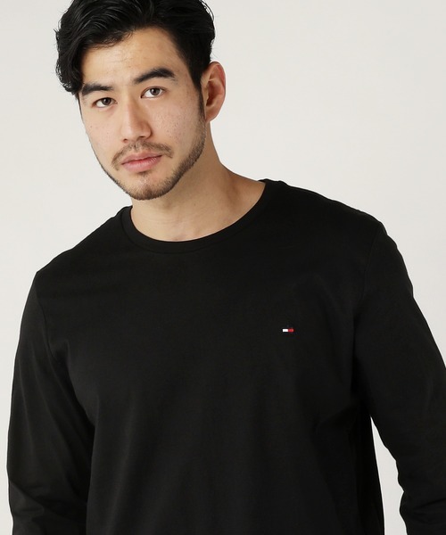 TOMMY HILFIGER（トミーヒルフィガー）の「TOMMY HILFIGER トミー ヒルフィガー /胸ワンポイント ベーシッククルーネック長袖Tシャツ（Tシャツ/カットソー・メンズ・ホワイト/ブラック/ヘザーグレー/オートミール/ダークネイビー・S/M/L/XL）」の3枚目の写真