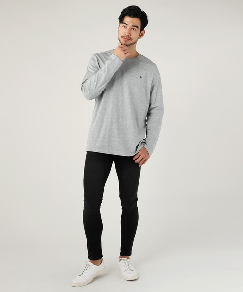 TOMMY HILFIGER（トミーヒルフィガー）の「TOMMY HILFIGER トミー ヒルフィガー /胸ワンポイント ベーシッククルーネック長袖Tシャツ（Tシャツ/カットソー・メンズ・ホワイト/ブラック/ヘザーグレー/オートミール/ダークネイビー・S/M/L/XL）」の15枚目の写真