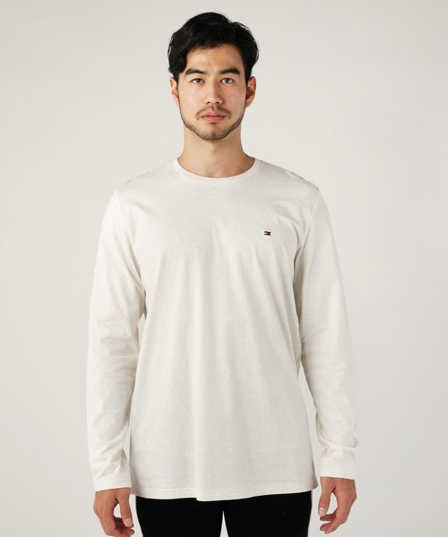 TOMMY HILFIGER（トミーヒルフィガー）の「TOMMY HILFIGER トミー ヒルフィガー /胸ワンポイント ベーシッククルーネック長袖Tシャツ（Tシャツ/カットソー・メンズ・ホワイト/ブラック/ヘザーグレー/オートミール/ダークネイビー・S/M/L/XL）」の16枚目の写真