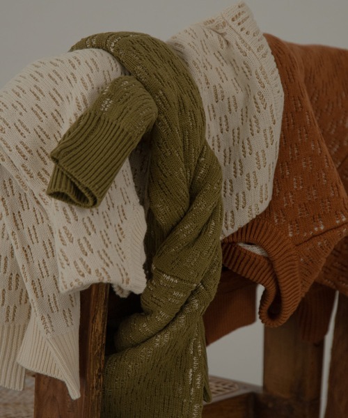 lawgy（ラウジー）の「reversible pattern knit（ニット/セーター・レディース・オレンジ/グリーン/アイボリー・FREE）」の22枚目の写真