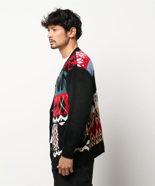 コムデギャルソン　ボレロ　カーディガン　ニット　パッチワーク　ウール コムデギャルソン オムCOMME des GARCONS HOMME フロントパッチ