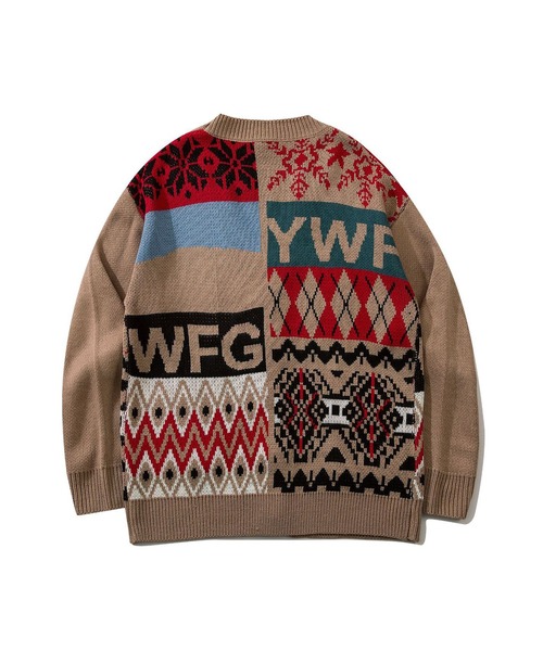 【HOOK】パッチワーク柄ニットカーディガン（カーディガン/ボレロ）｜HOOK（フック）