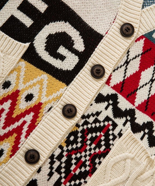 【HOOK】パッチワーク柄ニットカーディガン（カーディガン/ボレロ）｜HOOK（フック）