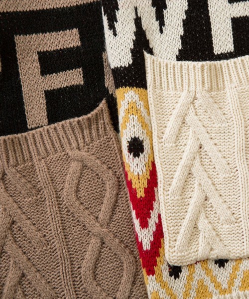 【HOOK】パッチワーク柄ニットカーディガン（カーディガン/ボレロ）｜HOOK（フック）