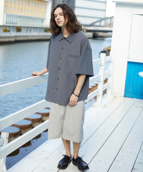 CASPER JOHN(キャスパージョン)の「Action texture regular shirts/アクションテクスチャーレギュラーシャツ(シャツ/ブラウス・メンズ・ホワイト/チャコールグレー/ライトブルー/ブラック/ベージュ/パープル/ブラウン/サックスブルー/ブルー/グリーン・SMALL/MEDIUM/LARGE)」の20枚目の写真