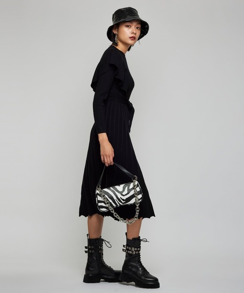 Narcissus（ナルシス）の「【Narcissus】フリルニットワンピース（ワンピース・レディース・ブラック・FREE）」の7枚目の写真