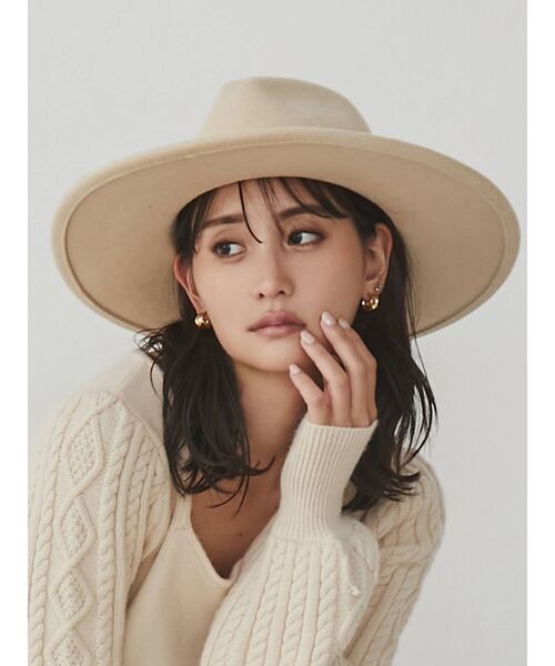 RESEXXY（リゼクシー）の「ブラッシュハット（ハット・レディース・ブラック/アイボリー/キャメル・FREE）」の2枚目の写真