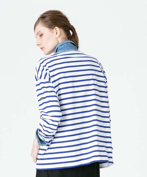 Le Minor（ルミノア）の「【Le Minor(ルミノア)】BORDER  CUTSEW（Tシャツ/カットソー・レディース・ブルー/チャコールグレー/パープル系その他/キャメル・2）」の5枚目の写真